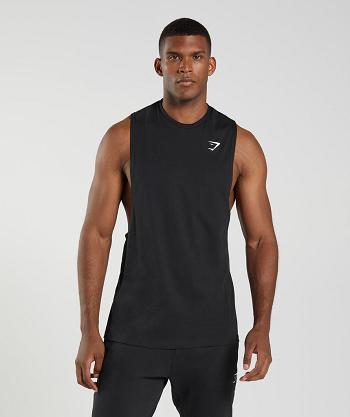 Podkoszulki Męskie Gymshark React Drop Arm Czarne | PL 3978DFM